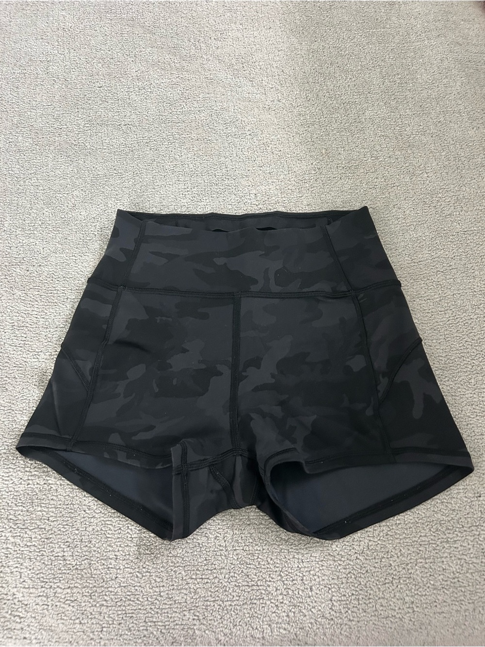 Lululemon Black Camo In Movement Shorts